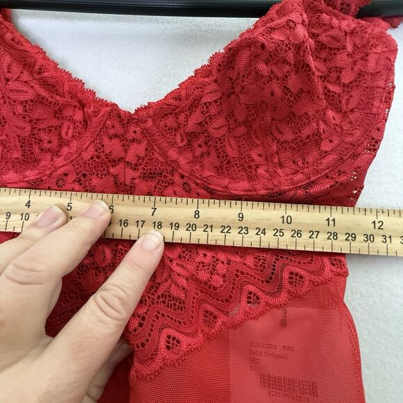 Mucci By Anthropology Bella Bodysuit Red Small Lace - Picture 9 of 9